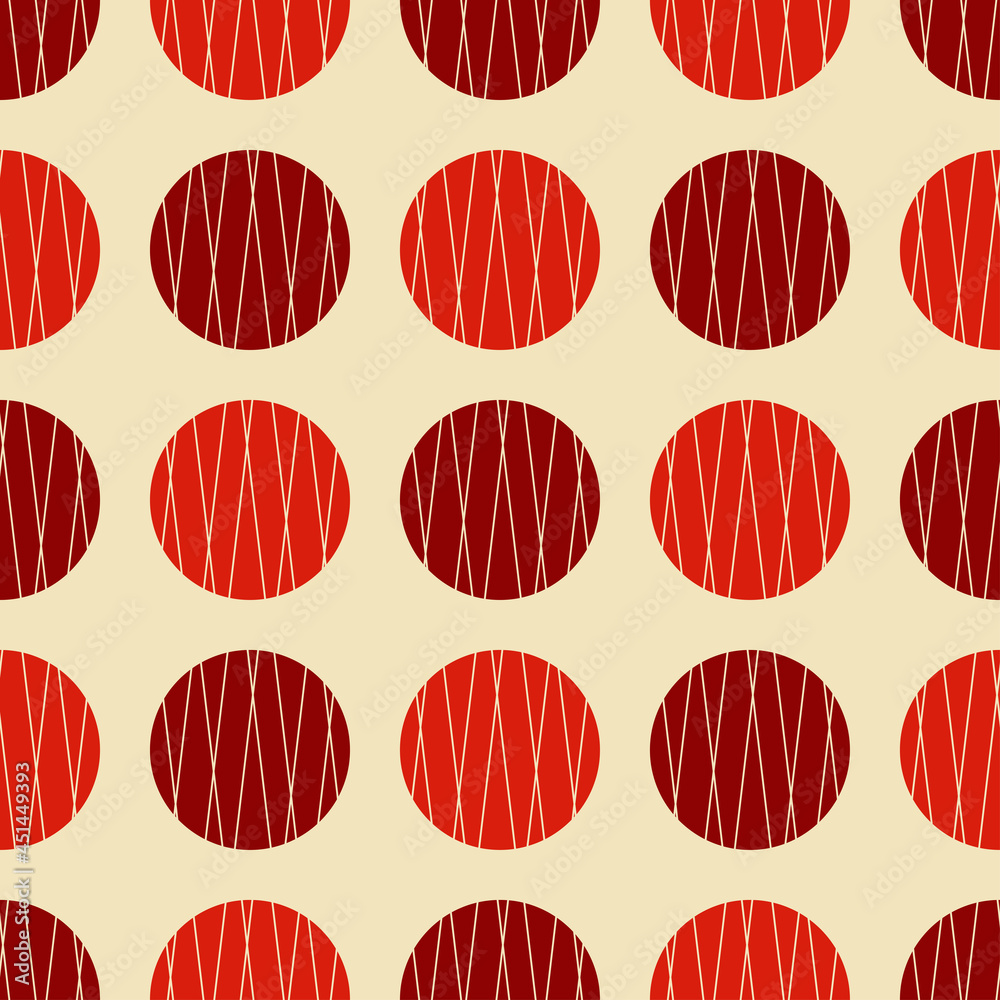 Colorful circle pattern with red background Colorful circle pattern with red background