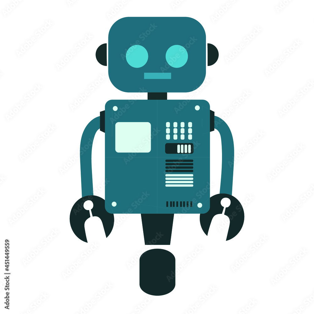 The bot icon. The chatbot icon. Cute smiling robot. Outline of the robot sign in an orange circle. Vector flat line cartoon illustration isolated on a white background. Bot voice support service. Virt