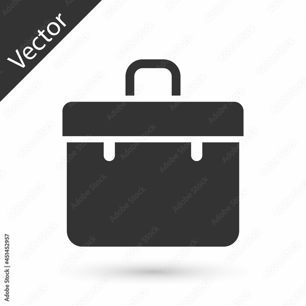 Grey Briefcase icon isolated on white background. Business case sign. Business portfolio. Vector Grey Briefcase icon isolated on white background. Business case sign. Business portfolio. Vector