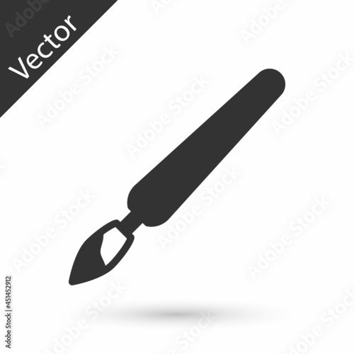 Grey Paint brush icon isolated on white background. Vector