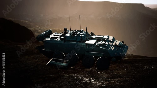 old military vehicle in Afghanistan mountains photo