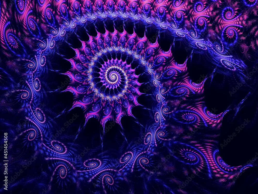 Fotografie Textured fractal spiral - abstact computer generated illustration