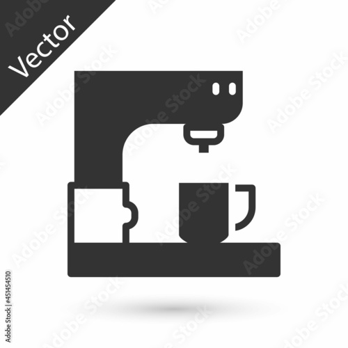 Fototapeta Naklejka Na Ścianę i Meble -  Grey Coffee machine icon isolated on white background. Vector