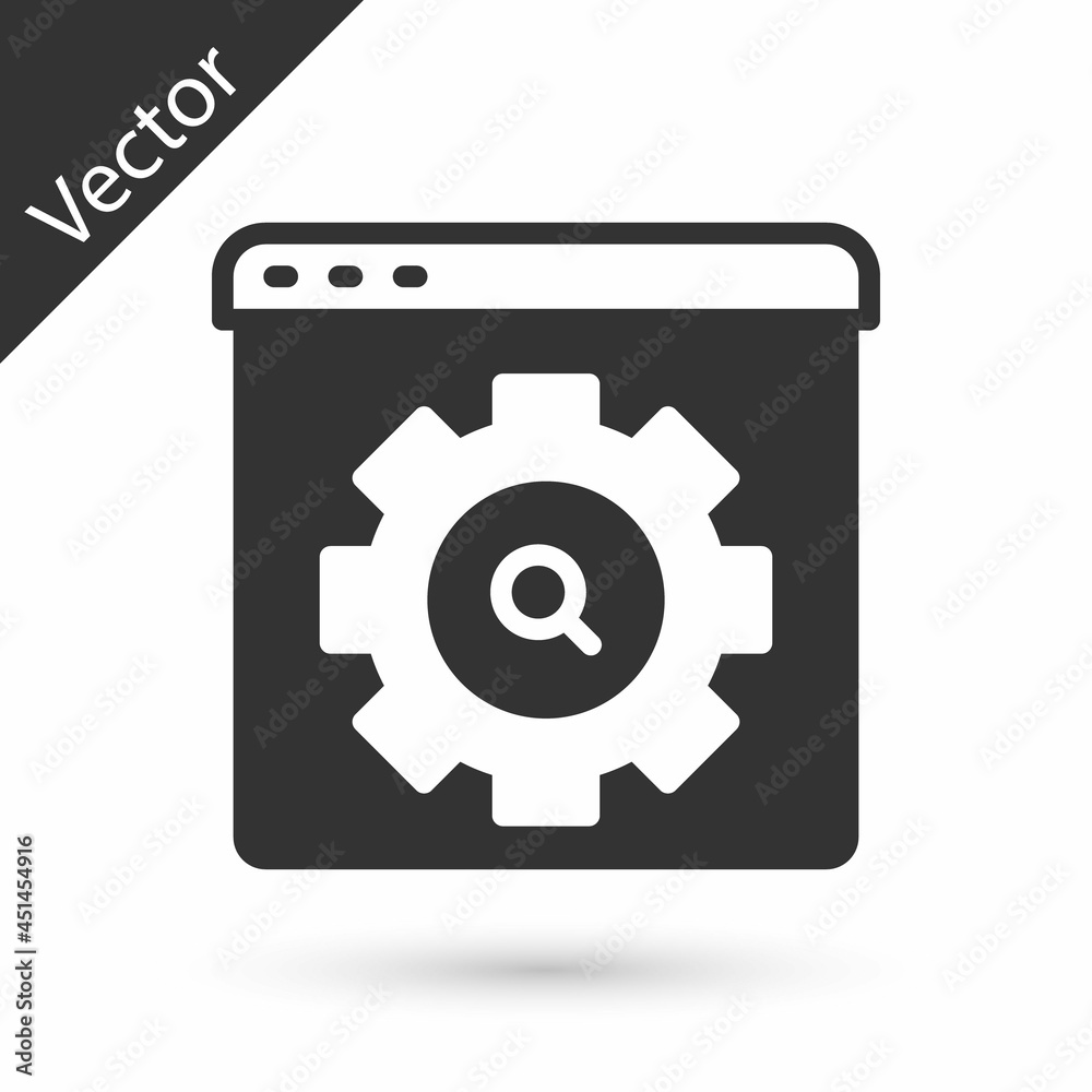 Grey Browser setting icon isolated on white background. Adjusting, service, maintenance, repair, fixing. Vector Grey Browser setting icon isolated on white background. Adjusting, service, maintenance, repair, fixing. Vector