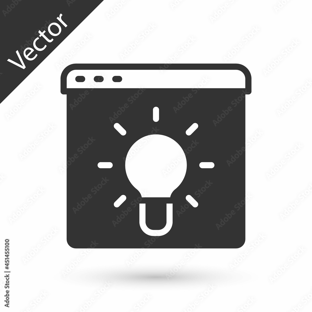 Grey Browser window icon isolated on white background. Vector Grey Browser window icon isolated on white background. Vector