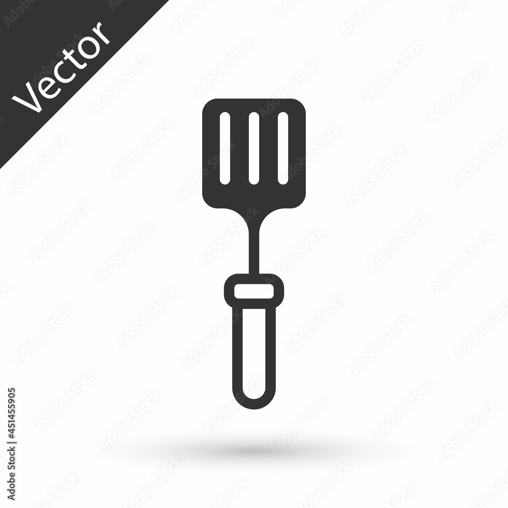 Grey Barbecue spatula icon isolated on white background. Kitchen spatula icon. BBQ spatula sign. Barbecue and grill tool. Vector Grey Barbecue spatula icon isolated on white background. Kitchen spatula icon. BBQ spatula sign. Barbecue and grill tool. Vector