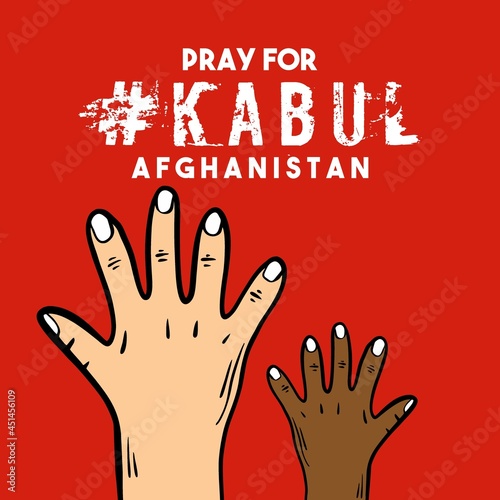 Pray for kabul afghanistan design vector