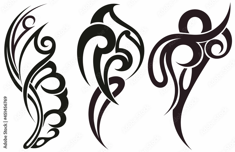 Tribal tattoo art. Set of abstract tattoo Tribal tattoo art. Set of abstract tattoo