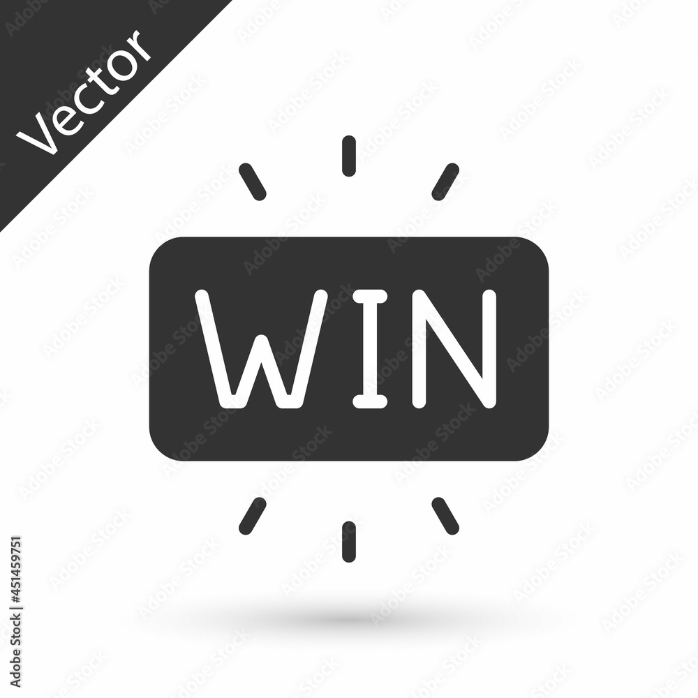 Grey Casino win icon isolated on white background. Vector Grey Casino win icon isolated on white background. Vector