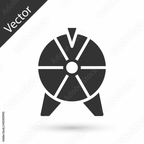 Grey Lucky wheel icon isolated on white background. Vector