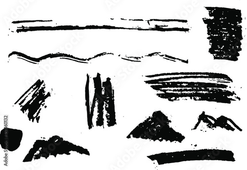 Set of vector brush strokes...