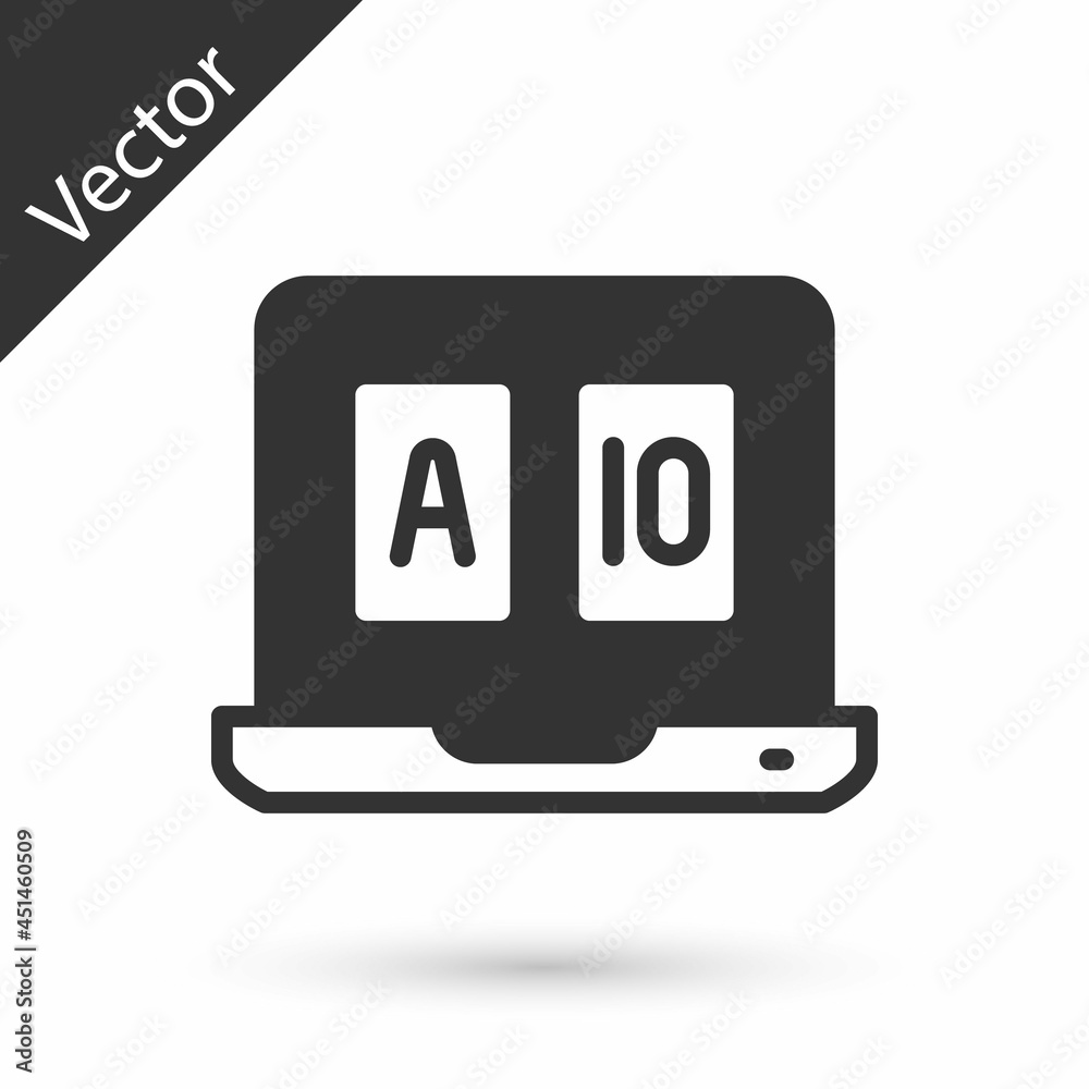 Grey Online poker table game icon isolated on white background. Online casino. Vector Grey Online poker table game icon isolated on white background. Online casino. Vector