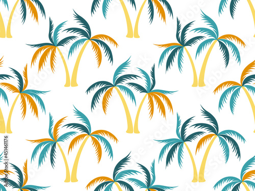 Palm tree minimal seamless pattern vector design.