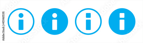 Information vector icons. Black and blue information icon. Information, info simple vector icon.