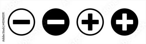 Plus and Minus sign. Vector illustration