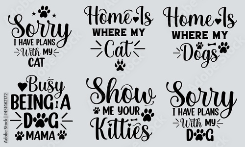 Cat T-shirt Design Bundle, Typography T-shirt Design, Bundle, Cat, Mom, Girls T-shirt Design