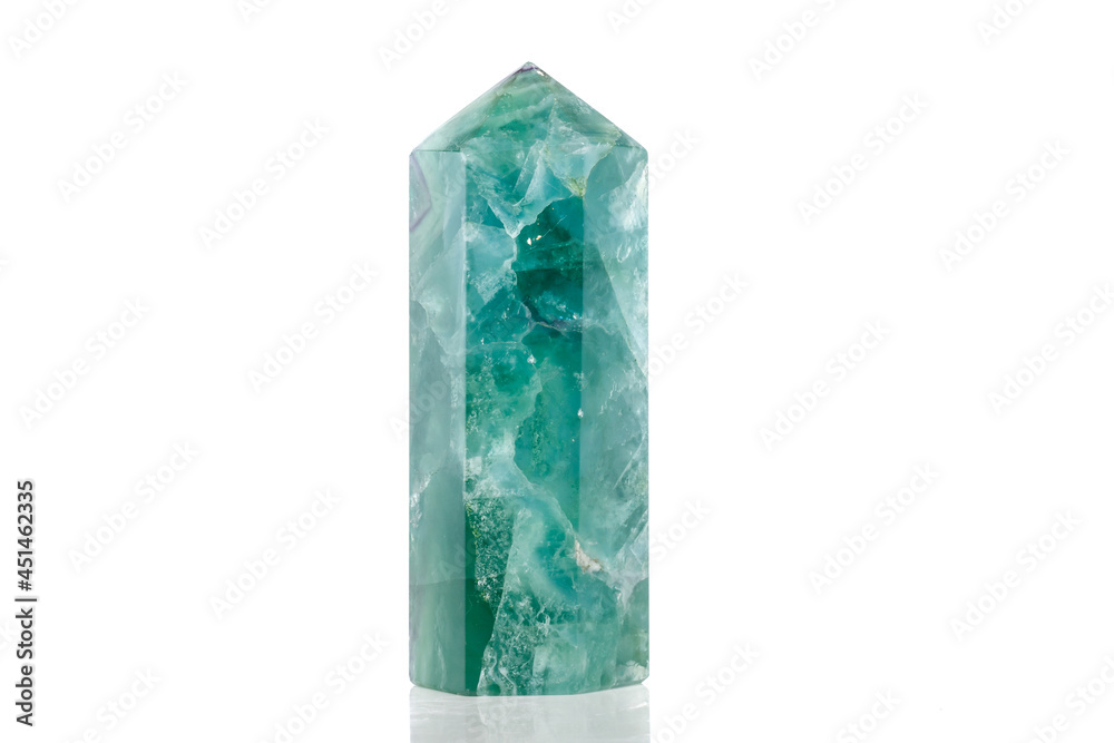 Macro mineral stone Fluorite crystal on a black background Macro mineral stone Fluorite crystal on a black background