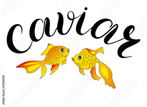 Two goldfish and the funny inscription caviar © MaNaCo