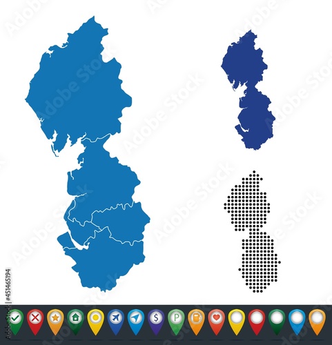 Set maps of North West England regions photo