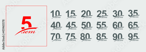Vector set. Labels 5-95 years old. The text in Russian.