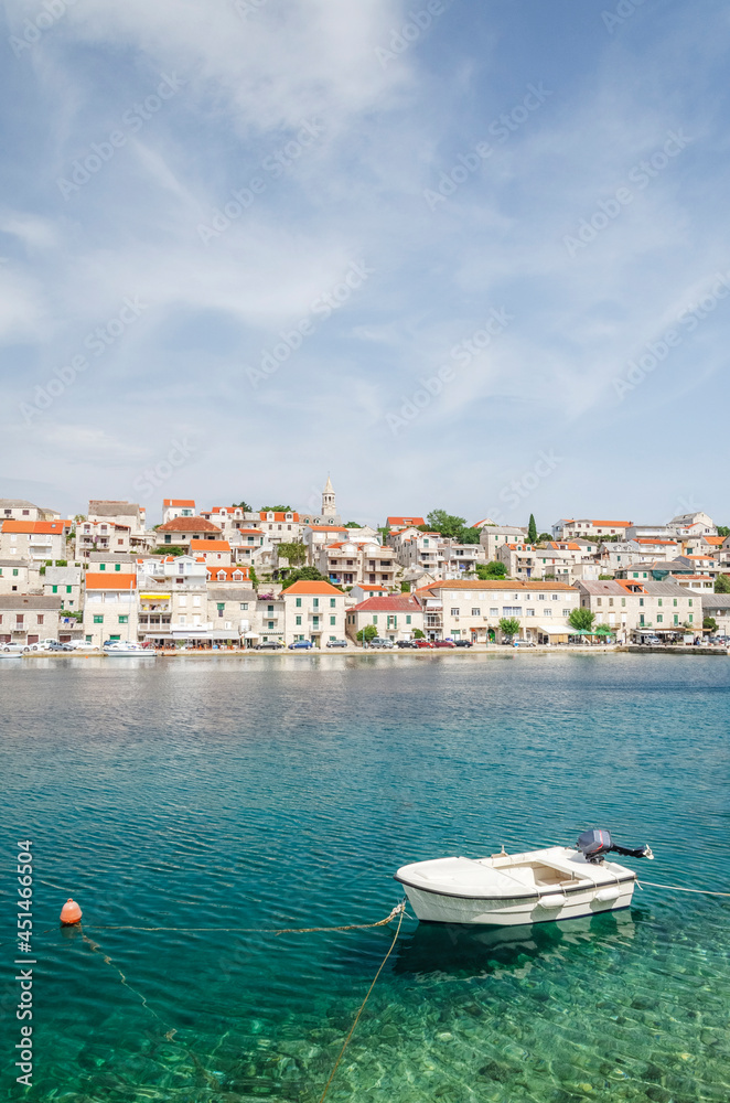 Picturesque bay in Povlja village. Povlja is situated in a deep natural harbor on the north-east coast of Brac island in Croatia