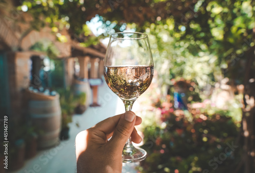 Sticker Glass of wine in hand