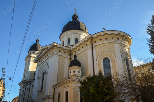Church of Transfiguration located in the historical part old town of Lviv, Ukraine