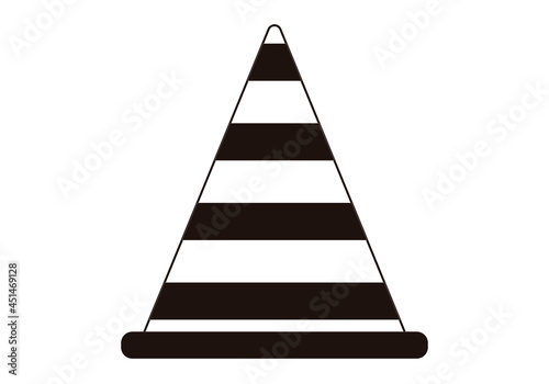 Icono negro de un cono de tráfico en fondo blanco.