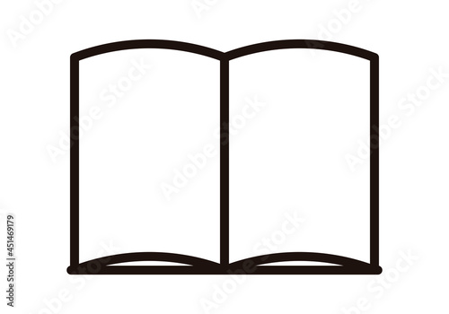 Icono negro de un libro en fondo blanco.