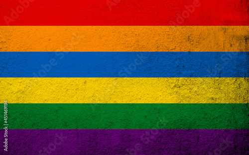 Ukraine Rainbow LGBT pride flag. Grunge background