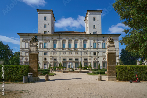 Villa Borghese Pinciana building at the Villa Borghese gardens in Rome