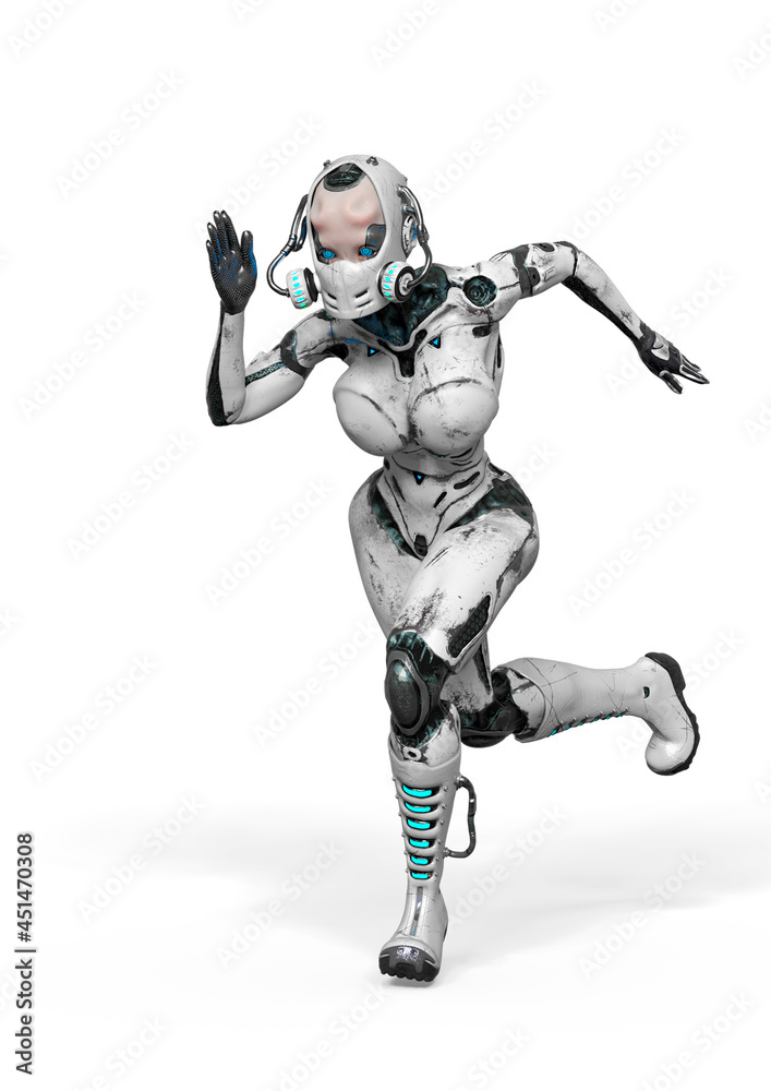super gynoid is running in action super gynoid is running in action