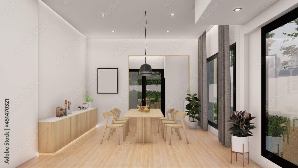 Fototapeta premium Modern peaceful Bedroom. zen style bedroom and decoration japanese style, Bedroom japanese style.3d rendering.
