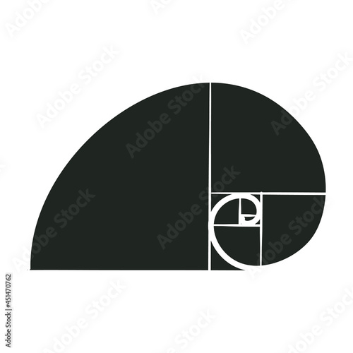 Fibonacci Icon Silhouette Illustration. Graphic Vector Graphic Pictogram Symbol Clip Art. Doodle Sketch Black Sign. photo
