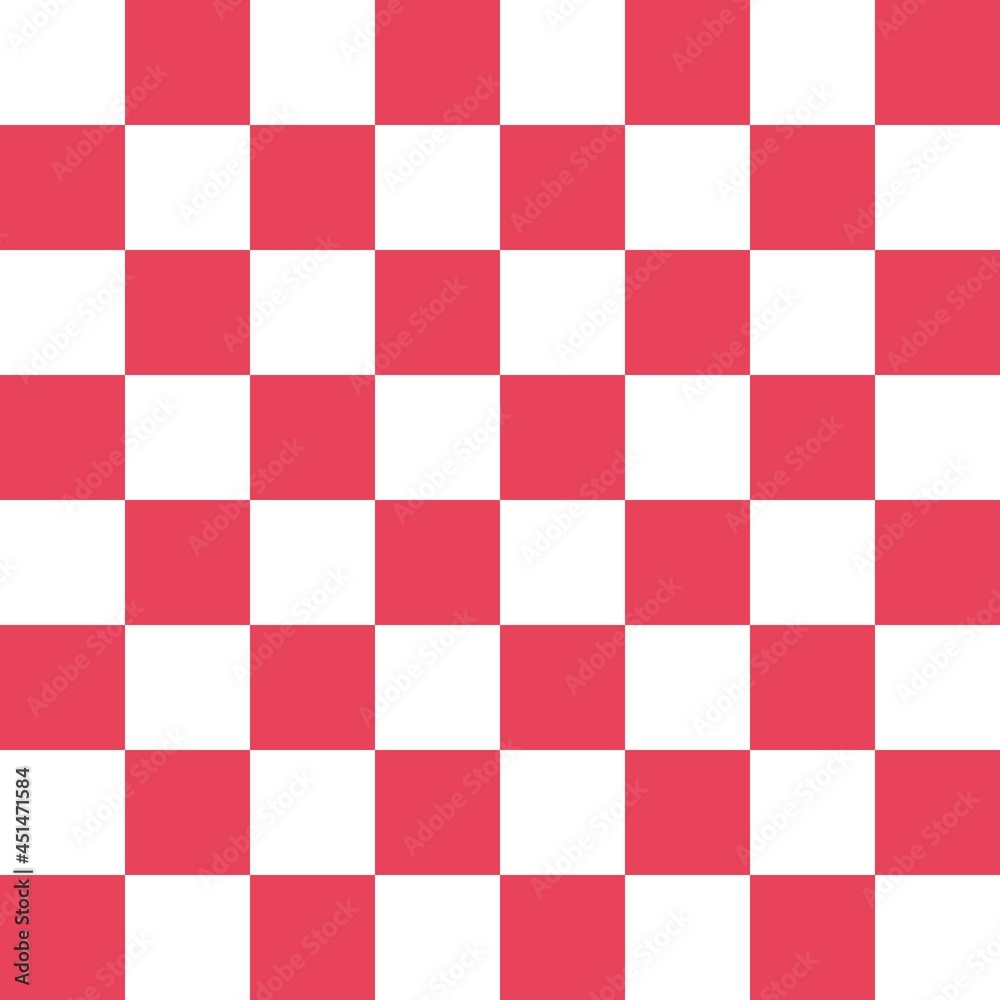 White and pink checkerboard pattern background. Check pattern designs for decorating wallpaper. Vector background.
