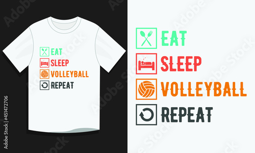 Eat sleep volleyball repeat volleyball t-shirt design, Volleyball t-shirt design, Vintage volleyball t-shirt design, Typography volleyball t-shirt design