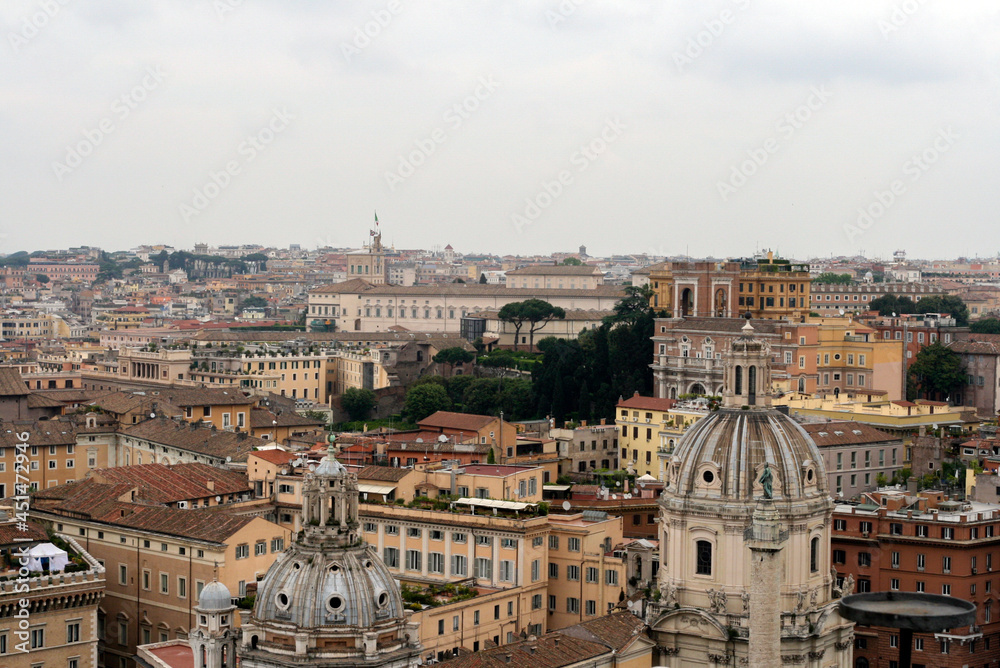 Landscape of Rome on a cloudy summer day