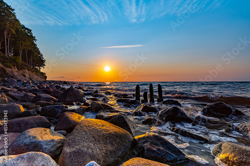 Sunset Baltic Sea Heligendamm Germany 