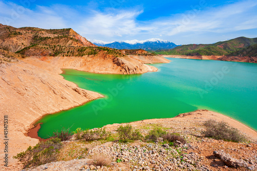 Hisorak water reservoir near Shahrisabz  Uzbekistan