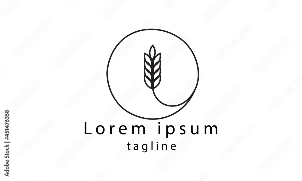 Premium wheat, grain, barley, logo, vector, icon Premium wheat, grain, barley, logo, vector, icon