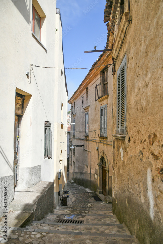 A street in the historic center of Acri, a medieval town in the Calabria region of Italy.