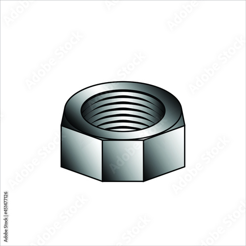 a 3d metal nut isolated on white background for your design