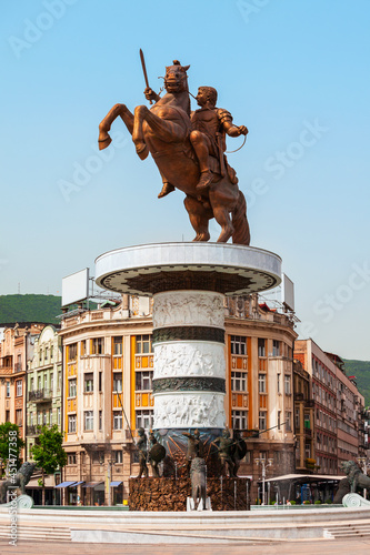 Warrior on Horse statue fountain, Skopje