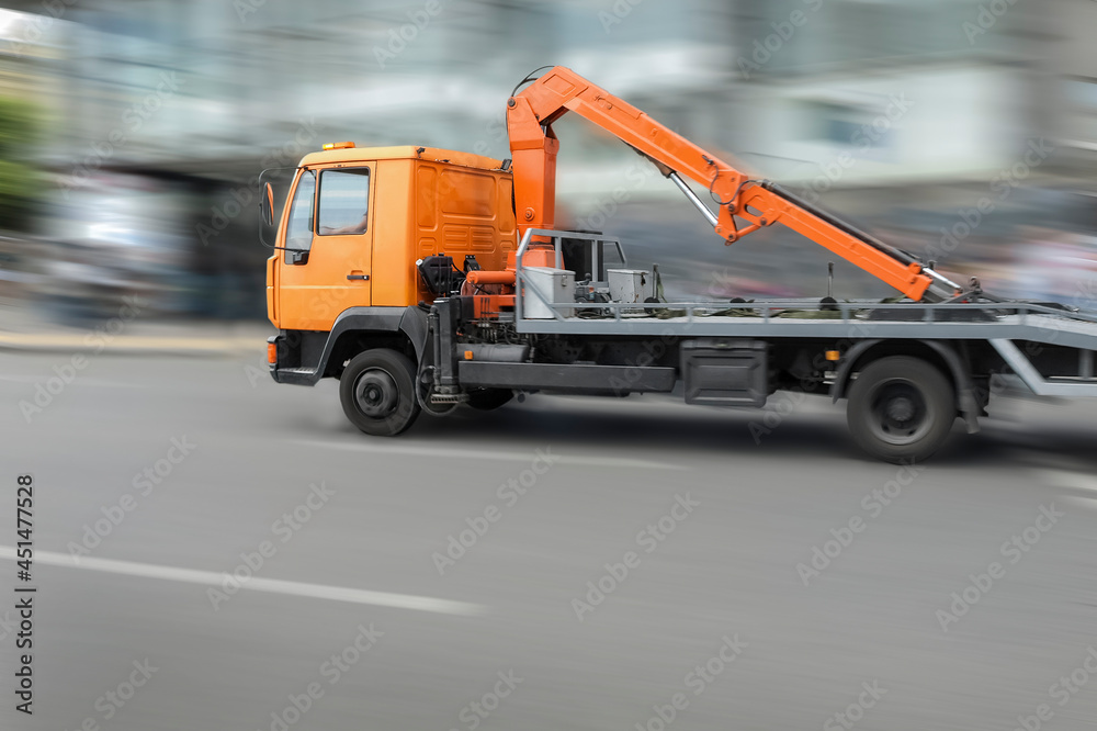 motion blur, Tow truck motion blur, Tow truck