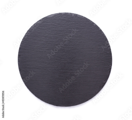 Slate stone pizza cutting board isolated at white background