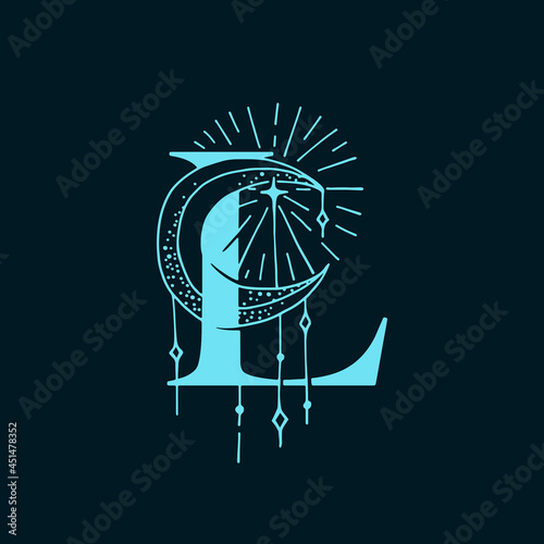 L letter logo in the astrological style.