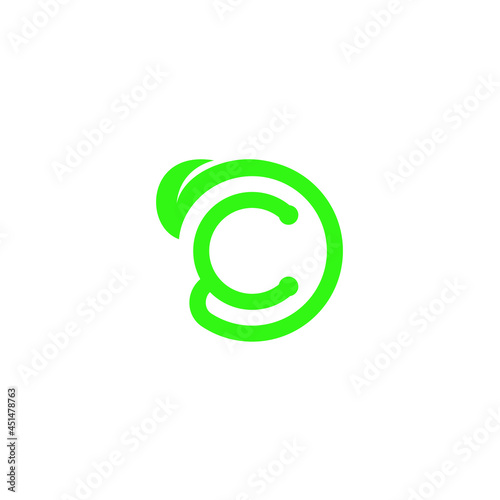 Modern Elegant Early C with a unique minimalist simple leaf logo design photo