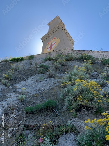 lighthouse in Genoa, seaport in Italy