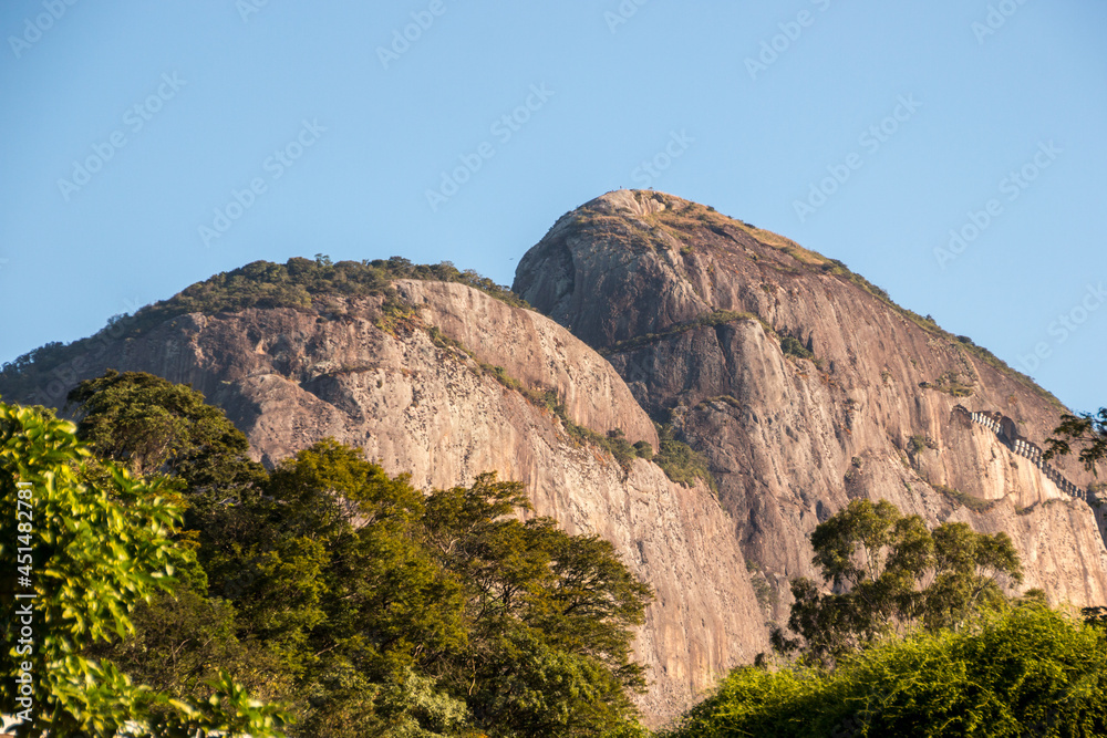 Two Hill Brother from a different angle, seen from the Gavea neighborhood in Rio de Janeiro.