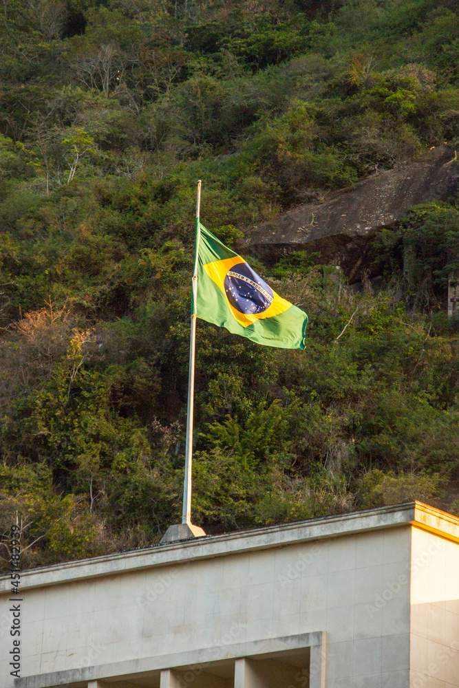 Brazil Flag Outdoors On Top Of A Building In Rio De Janeiro Stock Photo Adobe Stock Brazil Flag Outdoors On Top Of A Building In Rio De Janeiro Stock Photo Adobe Stock